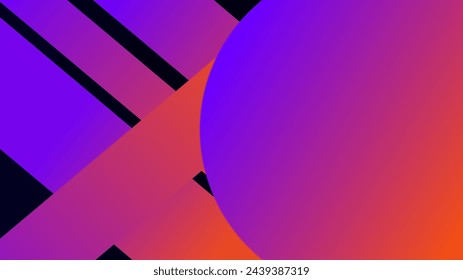 Purple orange circle gradient with diagonals geometric abstract background