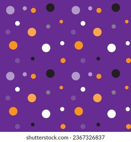 purple and orange circles dots - seamless pattern