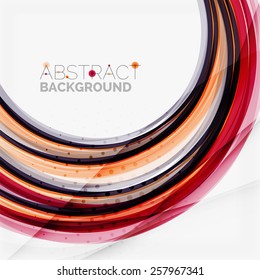Purple and orange color lines on white, abstract background