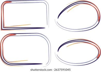 purple orange colorful abstract art lines frames shapes collection