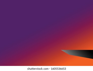 Purple and orange colors gradient background (night time) with black and white colors gradient box (cliff) for fill logo company name.