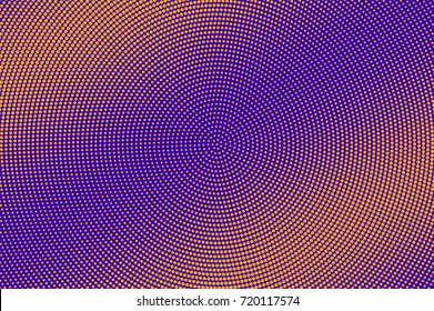 Purple and orange dotted halftone vector background. Diagonal gradient halftone pattern. Retro style halftone banner template. Smooth neon dotted pattern. Abstract dotted backdrop. Pop art design