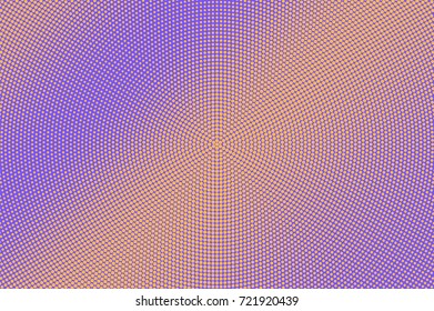 Purple orange dotted halftone vector background. Playful color palette halftone banner template. Vintage circus invitation backdrop. Purple dotted pattern. Contrast dotted gradient. Pop art design