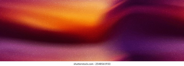 Purple and orange dynamic gradient mesh seamless pattern with noise texture. Vibrant fire sky blurred bg with soft gradation. Ombre gradation neon wallpaper. Vector illustration