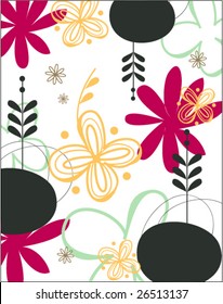purple and orange floral pattern. click on my portfolio to see more lovely works.