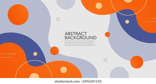 Diseño de Anuncio de negocios geométrico púrpura y naranja. Diseño de Anuncio creativo con Formas ondulatorias y líneas para la Plantilla. Simple Anuncio Horizontal. Vector Eps10