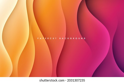 Purple And Orange Gradient Background Dynamic Wavy Light And Shadow 