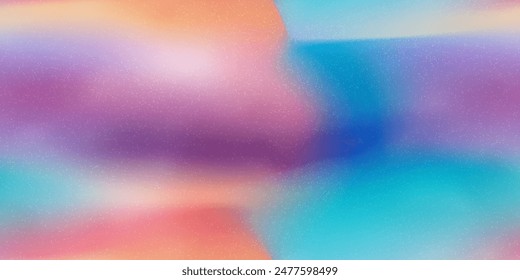 Purple orange gradient background with noise texture as a seamless pattern. Vector bg with watercolor effect and paper pattern. Blurred abstract background