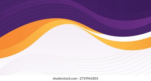 onda fluida de gradiente púrpura y naranja con fondo de línea suave para diseño de pósters, Anuncio, presentación, folleto, diapositiva, marketing. Vector Eps 10