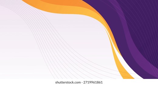 purple and orange gradient flowing wave with smooth line background for poster design, banner, presentation, brochure, slide, marketing. vector Eps 10
