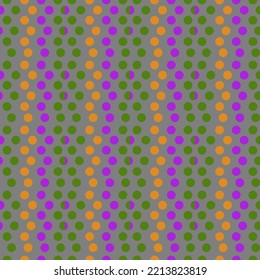 Purple orange and green polka dot pattern. Polka dot pattern for background.