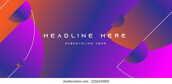 Purple Orange Half Circle Line Gradient Background Abstract Shape Color Ornament Decoration for Graphic Design