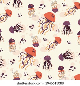 Purple and orange jellyfish pattern