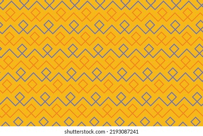 Patrón de línea morado y naranja en fondo amarillo.