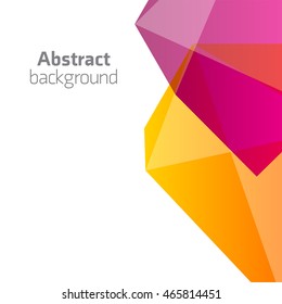Purple and Orange mix up low poly background. Geometric 3d background in colorful style. vector illustration