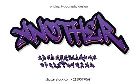 purple and orange modern graffiti tag font