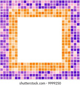 Purple and orange mosaic frame