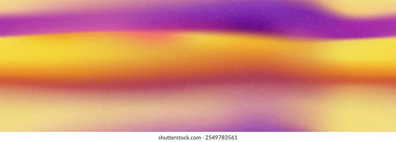 Purple and orange soft ombre gradation seamless pattern with noise texture. Vibrant fire sky blurred bg with gradient mesh. Neon wallpaper. Vector illustration