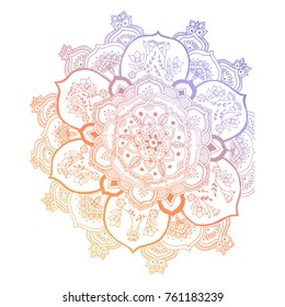 Purple orange vector mandala illustration