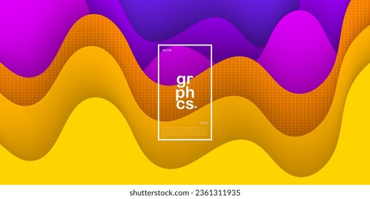 Purple and orange wave gradient background. Abstract papercut. Abstract colorful waves. Wavy banners. Color geometric form. Wave paper cut. Eps10 Vector illustration