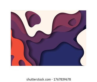 purple and orange waves background inside frame, Abstract texture art and wallpaper theme Vector illustration