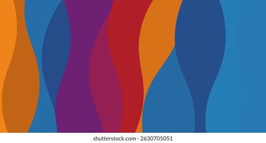 Purple, orange, yellow and blue fluid color background. Dynamic textured geometric element. Modern gradient light vector illustration eps10