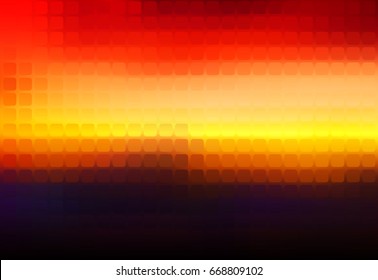 Purple orange yellow red brown vector abstract rounded corners square tiles mosaic over blurred background