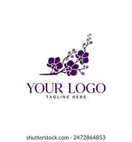 purple orchid business logo ready to use