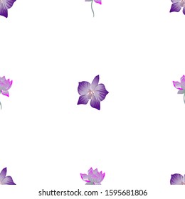Purple orchid. Purple Lotus. Vector illustration. Seamless background pattern. Floral botanical flower. Wild leaf wildflower isolated. Exotic tropical hawaiian jungle. Fabric wallpaper print texture.