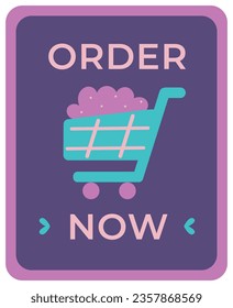 Purple Order Now Sticker Element