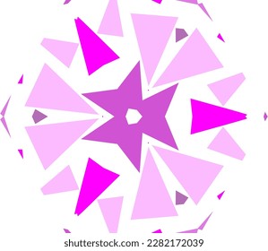 Violette Verzierung in geometrischem Muster.