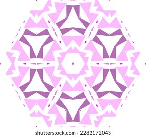 Purple ornament in geometric pattern.