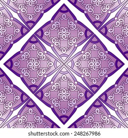 Purple ornament, white background. 