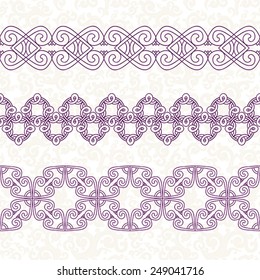 Purple ornament, white background. 