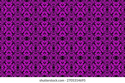 Padrão sem emenda ornamental roxo - Design de fundo floral floral decorativo vibrante