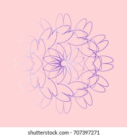 Purple Outline Pattern on pink background