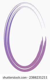 Purple oval frame isolated on white. Vector frame for photo. Frame for text, certificate, pictures, diploma	