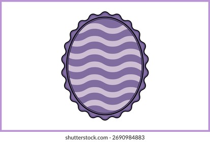 Clipart de Vector de marco de borde ondulado ovalado púrpura