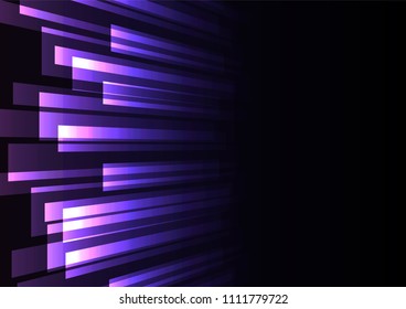  purple overlap stripe rush in dark background, bar layer backdrop, simple technology template, vector illustration