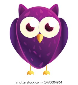 Purple owl icon. Cartoon of purple owl vector icon for web design isolated on white background