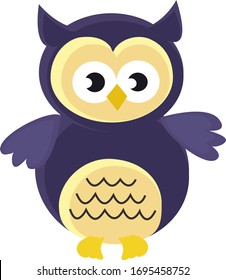 Purple owl, illustration, vector on white background