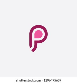 purple p logo letter vector logo sign design