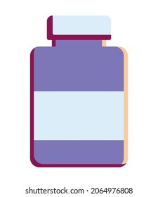 violette Farbflasche auf Weiß