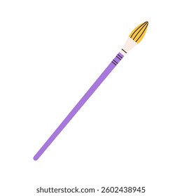 Purple paint brush. Flat vector illustration isolated on white background.