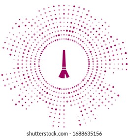 Purple Paint brush icon isolated on white background. Abstract circle random dots. Vector Illustration