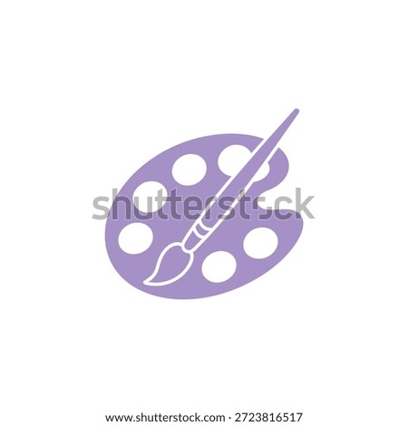 A purple paint palette and brush, a simple icon representing art and creativity.