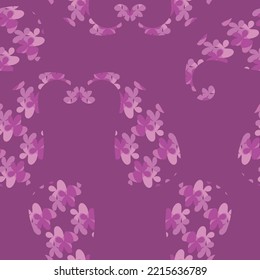 Purple Paisley Vector Seamless Pattern.