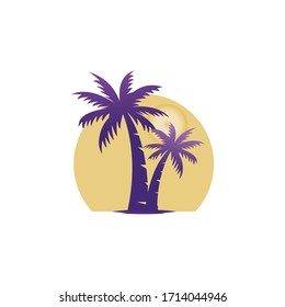 purple palm tree beach sunset tree 