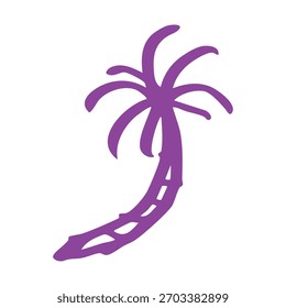 purple palm tree design element
