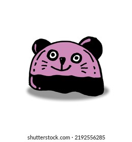 purple panda doodle art vector